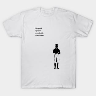 Jane Austen Pride and prejudice minimalist art and quote. T-Shirt